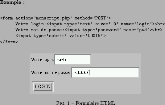 \begin{paragraph}
% latex2html id marker 318
{Exemple:}
\begin{verbatim}<form ...
...s/form.ps}
\caption{Formulaire HTML}\end{center}\end{figure}\par\end{paragraph}